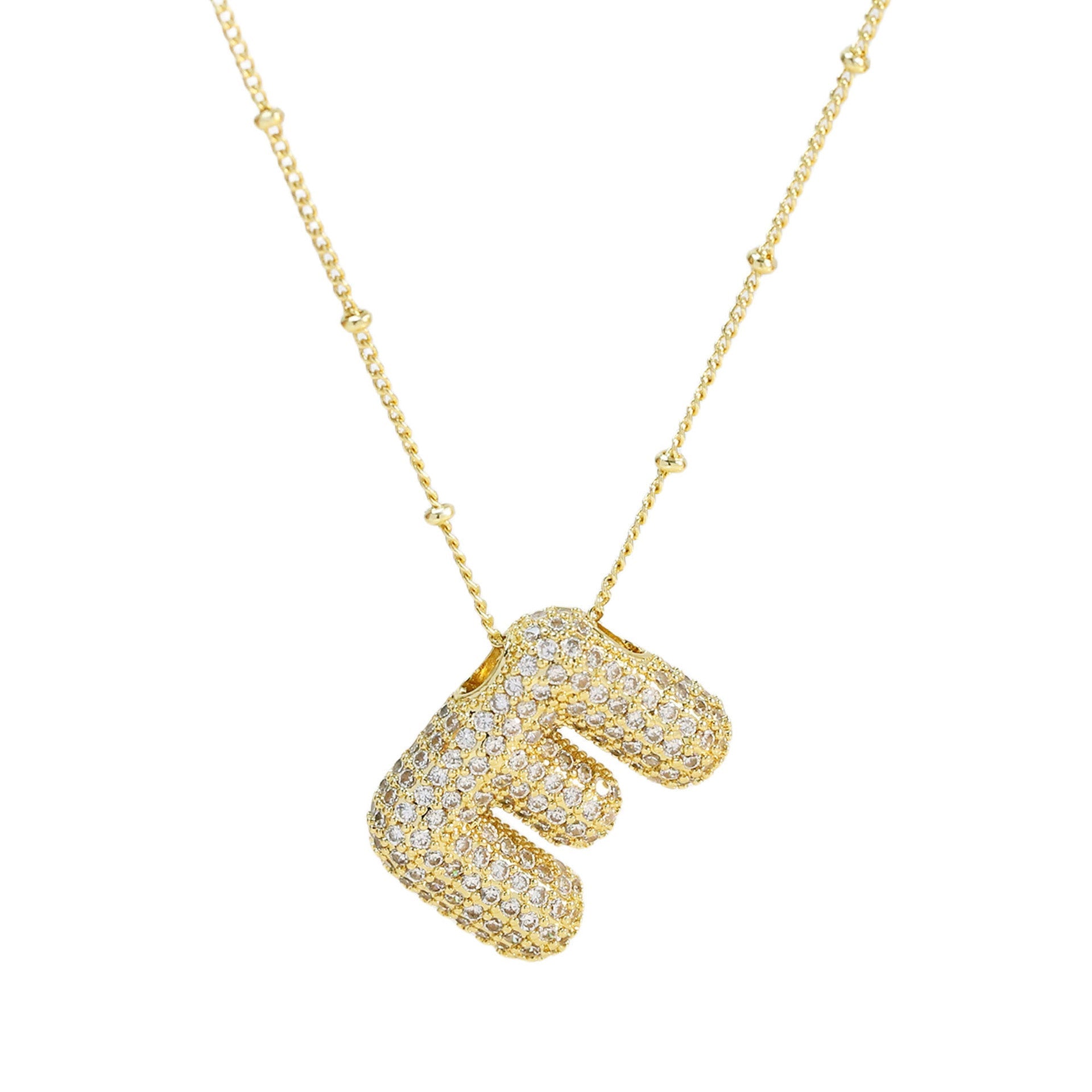 Brass Zircon Letter Pendant Necklace for Women ā Personalized & Stylish - Beauty Belliss